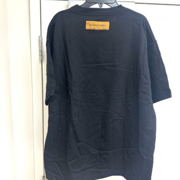 LOUIS VUITTON Uniforms Short Sleeve BLACK T-Shirt Cotton Black L Men's Open Box - Picture 2 of 6
